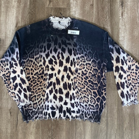 R13 Faded Leopard Oversized Sweater - Picture 8 of 16